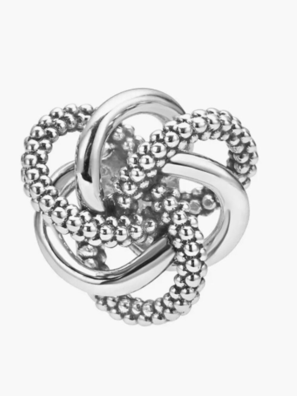 Lagos Sterling Silver Caviar Love Knot Stud Earrings (Large)